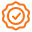This image shows an icon representing quality, verification, or certification.